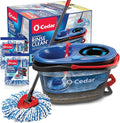 O-Cedar RinseClean Spin Mop &amp Bucket System + 2 Extra Mop Heads| Clean with Water | Removes 99% of Bacteria