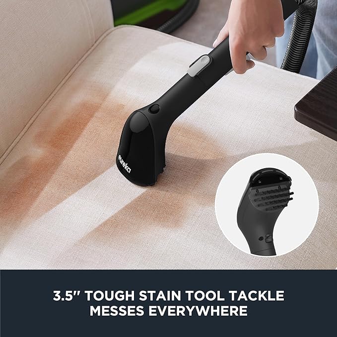 EUREKA Portable Carpet and Upholstery Cleaner Spot Cleaner for Pets Stain Remover for Carpet Area Rugs Upholstery Coaches and Car 50.7oz Large Water Tank NEY101GR with Cleaning Formula Green