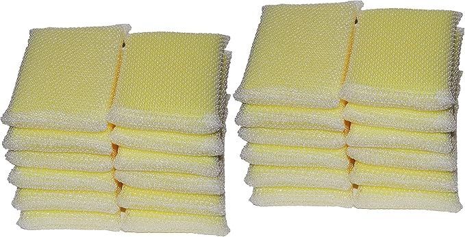 Elite All Purpose Cleaning Pad 24 Pads (Bulk) Non Scratch Dish Sponge Scrubber Sponges for Kitchen and Household Use Made in USA