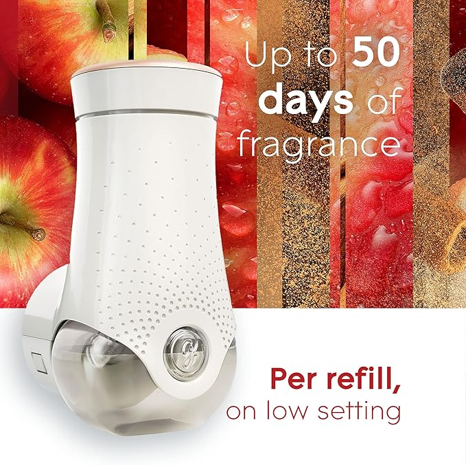 Glade PlugIns Scented Oil Air Freshener Refills 2 Count 1.34 fl oz Apple Cinnamon (Pack of 12)