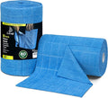 LIVOS Microfiber Cleaning Cloth Roll - 80 Pack Reusable Paper Towels Microfiber Towels for Cars Super Absorbent Lint Free Cleaning Rags for House Kitchen Window-Check Blue 11.5x11.5