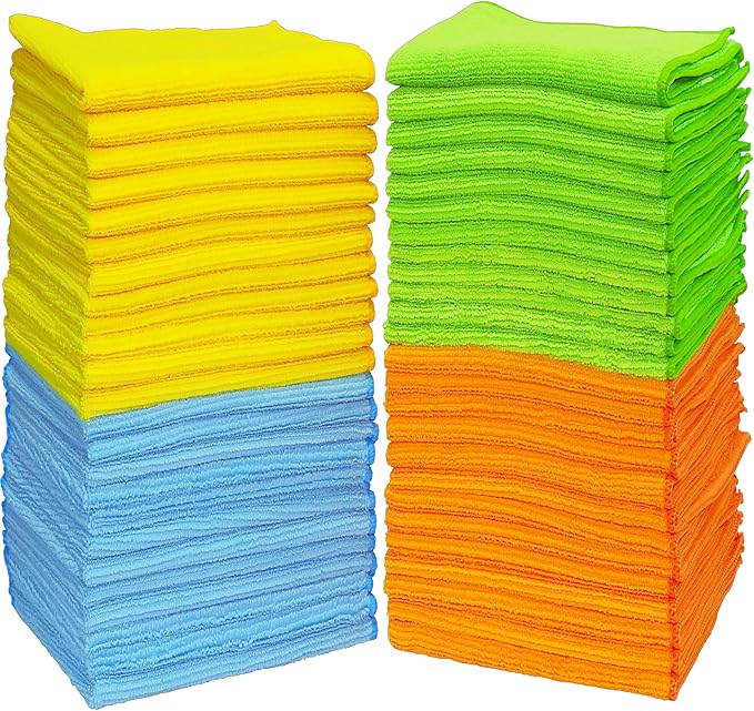 Simple Houseware Microfiber Cleaning Cloth 50 Pack 12 x 16 4 Colors