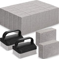 Dunzy 26 Pack Grill Griddle Cleaning Brick Block Pumice Stones Scrubbing Grill Cleaning Stone Griddle Scrubber Cleaner with Handle for Outdoor BBQ Flat Top Cookers Removing Greases Stains