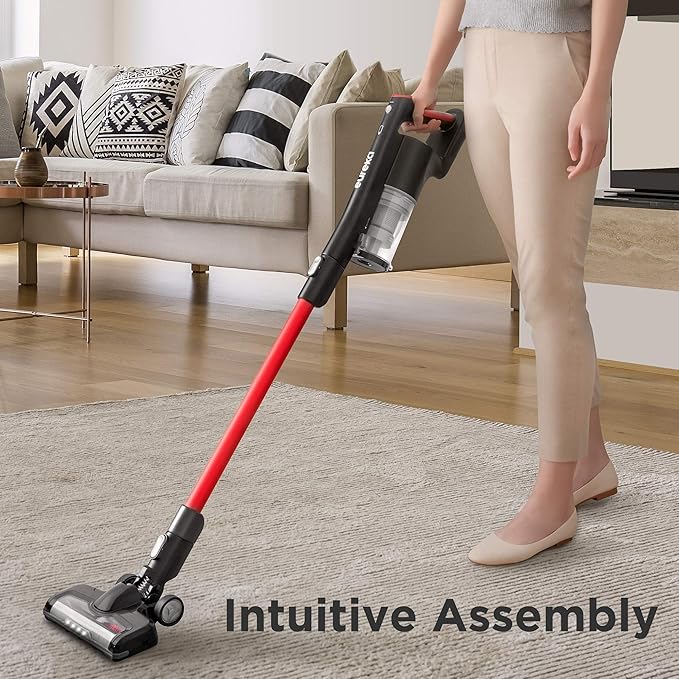 Eureka Cordless Vacuum Cleaner Vacuum Cleaner for Home Rechargeable Lightweight Stick Vacuum for Hardwood and Pet HairRose Red NEC101