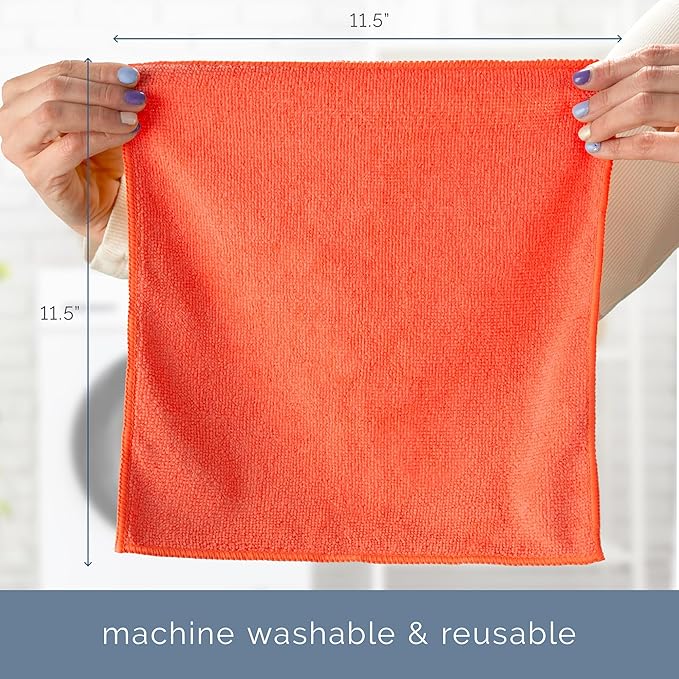 S&ampT INC. 150 Pack Microfiber Cleaning Cloth Bulk Towels for Home Reusable Microfiber Towels for Cars Cleaning Rags Assorted 11.5 Inches x 11.5 Inches 150 Count