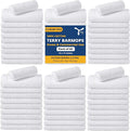 Terry Bar Mop Towels (Pack of 60) – Absorbent and Quick Drying Commercial-Grade Cotton Cleaning Towels Cleaning Rags for Kitchen Bar – Reusable Shop Rags 14”x17” White