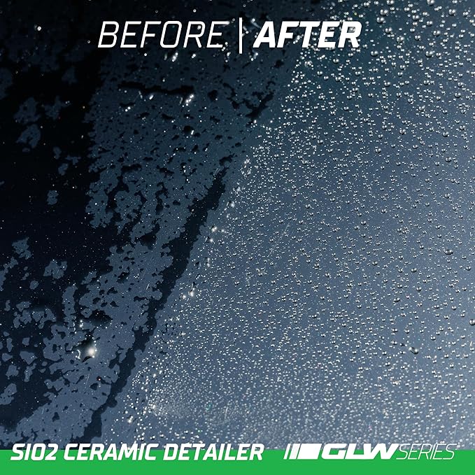 3D SiO2 Ceramic Glass Cleaner Ceramic Detailer – Hydrophobic Protection for Glass &amp Paint with Hyper Gloss Finish – GLW Series (16 oz Each)