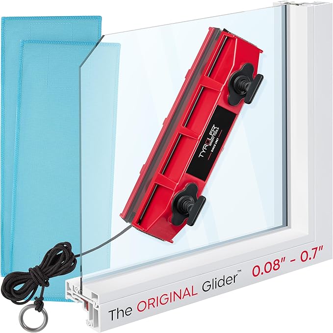 Tyroler Outside Magnetic Window Cleaner Tool | The Glider D-2 AFC Double-Sided Window Cleaners Tool Fits Windows 0.1-0.7 Thick | Magnet Window Cleaner | Magnetic Glass Cleaner | Limpiador magnetico