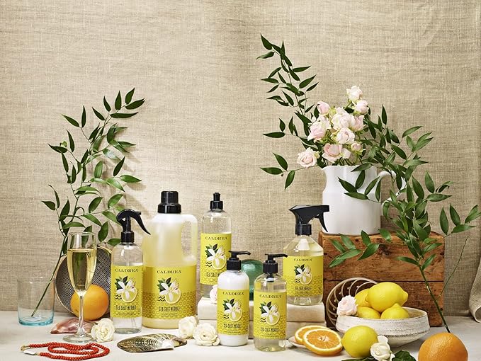Caldrea Linen &amp Room Spray Air Freshener Made with Essential Oils Plant-Derived &amp Other Thoughtfully Chosen Ingredients Transparent Sea Salt Neroli Scent 16 Fl Oz