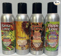 Smoke Odor Exterminator 198 gm/ 7 oz Large Spray Rasta Love Set of Four Cans. Assortment (4) Includes Rasta Love Fierce Hippie Love and Peace &amp Love.
