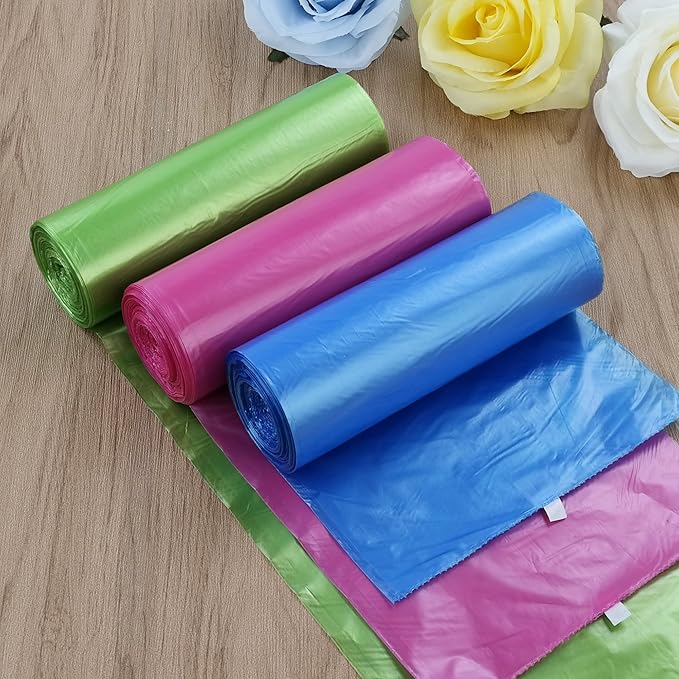 Cand 7 Gallon Medium Garbage Bags 9 Rolls Colorful Trash Bags(180 Counts)