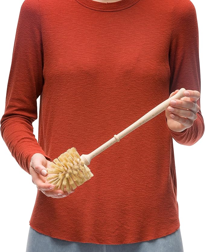 Redecker Union Fiber Toilet Brush with Untreated Beechwood Handle 14-1/2 Inches Made in Germany