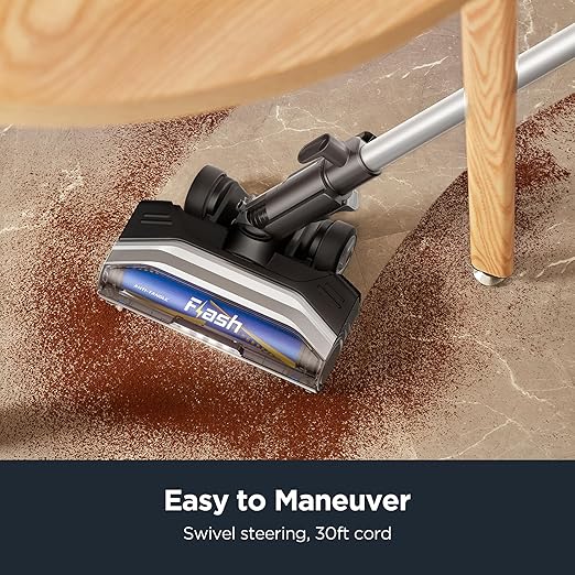 Eureka Corded Stick Vacuum Cleaner for Home Pet Hair Lightweight Vacuum Cleaner with Powerful Suction for Carpet Tile and Hard Floor Blue NES520BL 2-in-1 Flash Handheld Vac