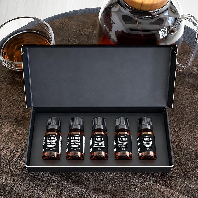 AirScent Hotel Diffuser Oil Gift Set - Buyers’ Best Picks - 10 mL 0.34 fl oz Hotel Fragrance Oil Gift Set - Inspired by The Baccarat NYC My Way and Capri Brezza and Other Hotel Scent Samples