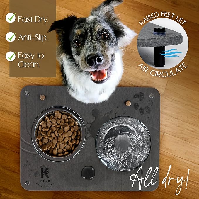 Stone dish drying mat for Kitchen counter diatomite stone dish anti- slip feet quick drying Odorless Heat Resistant eco-friendly mat 15.7 “x 11.8 “ and mini mat (Pure white 15.7 “ x 11.8 “)