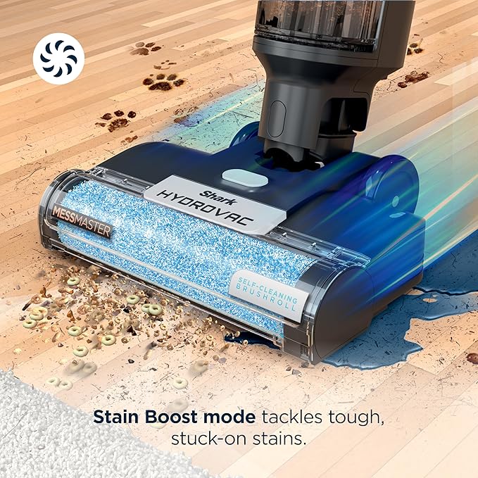 Shark | Wet Dry Vacuum Cleaner | Vacuum and Mop Combo | HydroVac MessMaster | 3-in-1 Self-Cleaning + Powerful Suction | 2 Brushrolls &amp 2 Solutions Included | Hardwood Floor &amp Area Rug Cleaner