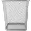 jojofuny Metal Mesh Trash Can Small Square Silver Wire Wastebasket for Bedroom Office Indoor Use Household Waste Bin