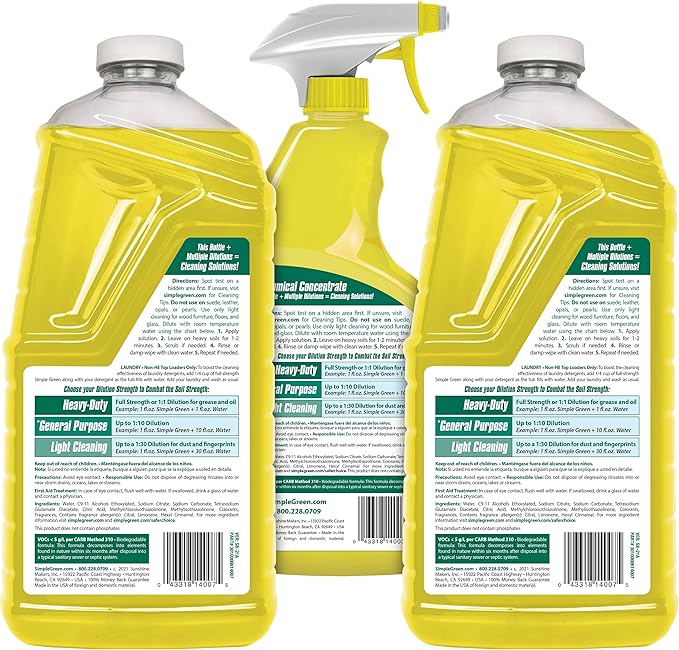 Simple Green All Purpose Cleaner Spray and Refill Green 3 Piece Set 1 Count (Lemon)