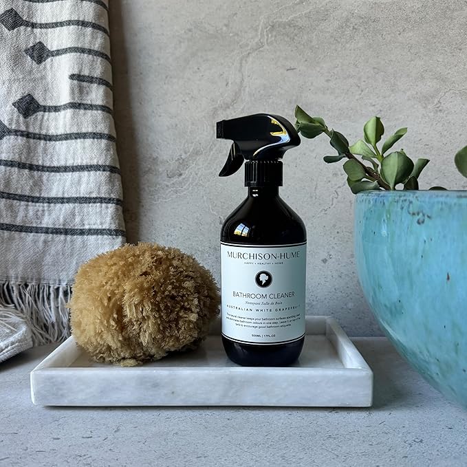 Murchison-Hume Powerful Plant-based Multi-Surface Bathroom Cleaner Spray for Basins Tubs Tiles and Toilets. Eliminates Odor 17oz and 3.4 Oz Concentrate Bundle Australian White Grapefruit