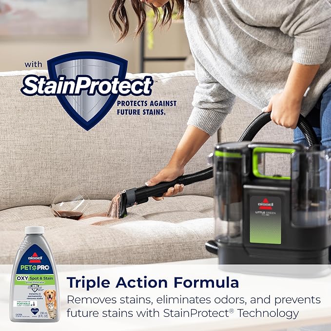 BISSELL® Little Green® Max Pet Portable Carpet and Upholstery Deep Cleaner Car/Auto Detailer with Self-Cleaning Tough Stain Tool and Pet Hair Removal Tool (3860)