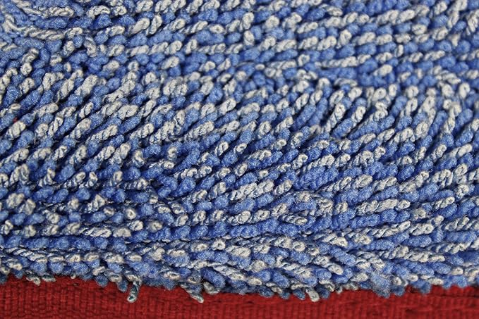 CleanAide All-Purpose Mega Microfiber Mop Pads with Hook &amp Loop Backing for Home &amp Commercial Cleaning Super Absorbent Reusable Washable Traps Dust Dirt &amp Pet Hair 18” 6-Pack Red
