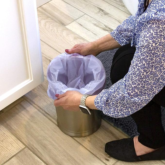Color Scents Small Trash Bags - 4 Gallon 480 Total Bags (8 Packs of 60 Count) Twist Tie - Lavender Bag in Lavender Scent