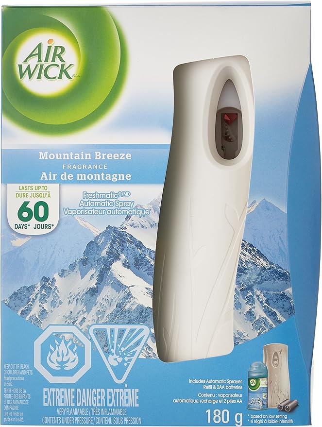 Air Wick® Freshmatic® Automatic Air Freshener Spray Mountain Breeze 1 Diffuser + 1 Refill (180 g) 2 Piece Set