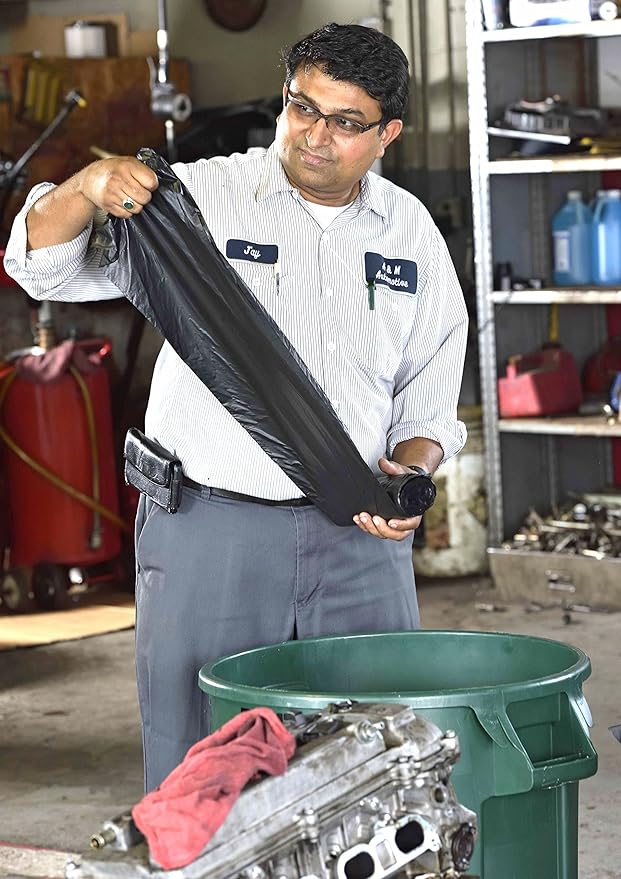 Aluf Plastics RCT-45X Star Sealed Coreless Rolls with E-Z Tie Flap Closure 45 gal Polyethylene 40 x 46 Black (Pack of 100)