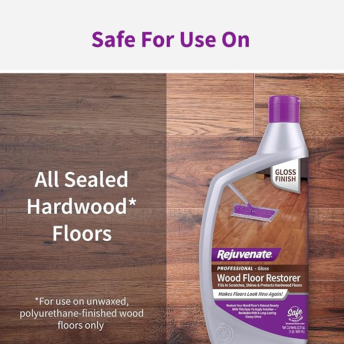 Rejuvenate Professional Wood Floor Restorer Fills Scratches Shines And Protects Wood Flooring For A High Gloss Shine 32 Ounces 6 Pack
