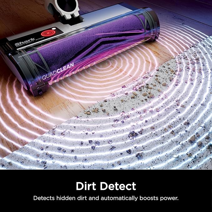 Shark Detect Clean &amp Empty Auto-Empty System - Lightweight Cordless Vacuum Cleaner with HEPA Filter Portable Handheld Attachment Crevice Tool Ideal Stick Vacuum for Pet Hair White IW3511