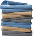 POLYTE Microfiber Cleaning Towel (16x16 12 Pack Professional BlueCamelGray)
