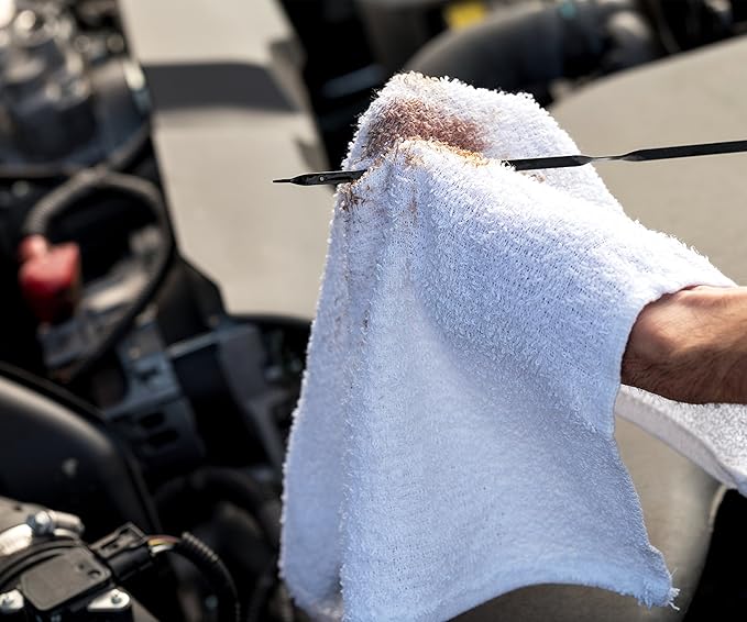 S&ampT INC. Multipurpose Cotton Terry Cleaning Towels for Home Automotive and Garage 14 Inch x 17 Inch White 24 Pack