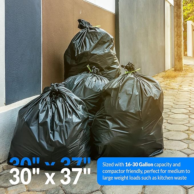Reli. 16-25 Gallon Trash Bags | 500 Bags | Black | Home Kitchen | Strong | Garbage