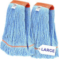 Nine Forty 2-Pack Industrial and Commercial-Grade Looped End Wet Mop Head Refill - Heavy Duty 20 Inch 4-Ply Premium Synthetic Yarn - for Optimal Absorption and Durability - Blue (2 Pack Large)