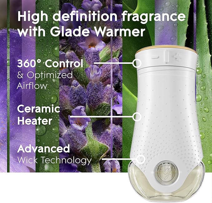 Glade PlugIns Refills Air Freshener Tranquil Lavender &amp Aloe Scented and Essential Oils for Home and Bathroom 0.67 Fl Oz 10 Count
