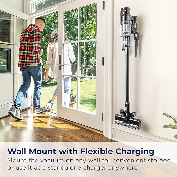 Bissell CleanView XR 200W Lightweight Cordless Vacuum w/Removable Battery 35-min runtime Tangle-Free Brush Roll LED Lights XL Tank Dusting &amp Crevice Tool Wall Mount 3789U