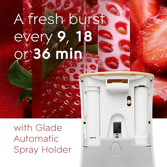 Glade Automatic Spray Refill Air Freshener for Home and Bathroom Bubbly Berry Splash 6.2 Oz 3 Count