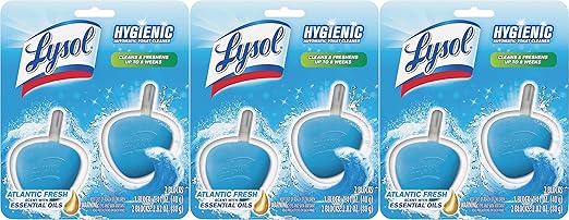 Lysol Hygienic Automatic Toilet Bowl Cleaner Atlantic Fresh 2 ct (Pack of 3)