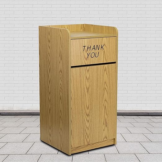 EMMA + OLIVER Wood Tray Top Receptacle in Oak