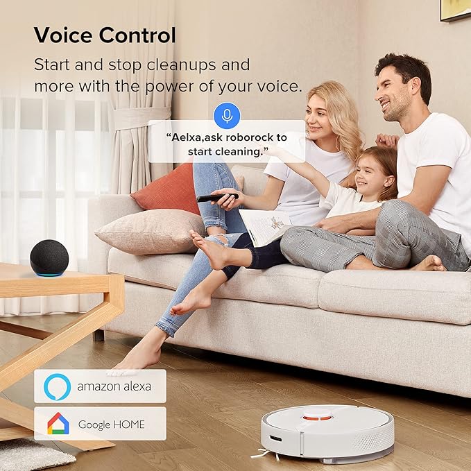 roborock S6 Pure Robot Vacuum and Mop Multi-Floor Mapping Lidar Navigation No-go Zones Selective Room Cleaning Super Strong Suction Robotic Vacuum Cleaner Wi-Fi Connected Alexa Voice Control