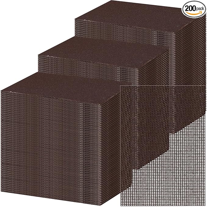 200 Pack Griddle 4x5.5'' Screen Grill Cleaning Screens Pre-treated Abrasive Mesh Pads for Flat Top Stainless Steel Griddle Cleaning Accessories Bundle