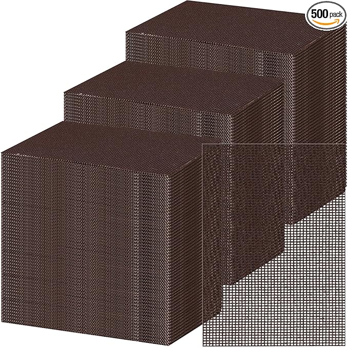 500 Pack Griddle 4x5.5'' Screen Grill Cleaning Screens Pre-treated Abrasive Mesh Pads for Flat Top Stainless Steel Griddle Cleaning Accessories Bundle