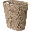 StorageWorks Wicker Waste Basket Handwoven Seagrass Trash Can with Built-in Handles Wicker Garbage Can for Bedroom Bathroom 1 Pack