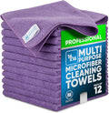 MW Pro Microfiber Cleaning Cloth | Purple | 12 Pack | 16” x 16” | All Purpose Microfiber Towels - Clean Dust Polish Scrub Absorbent