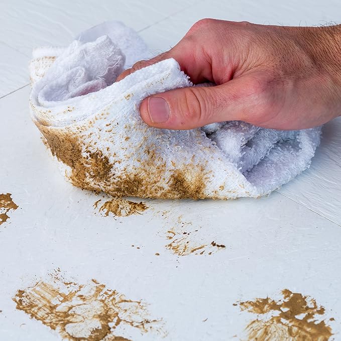S&ampT INC. Multipurpose Cotton Terry Cleaning Towels for Home Automotive and Garage 14 Inch x 17 Inch White 24 Pack