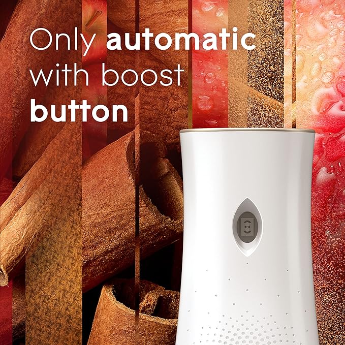 Glade Automatic Spray Refill Air Freshener for Home and Bathroom Apple Cinnamon 6.2 Oz (Pack of 4)