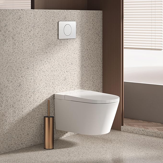 BGL Rose Gold Toilet Brush and HolderStainless Steel Toilet Brushes for Bathroom with Holder