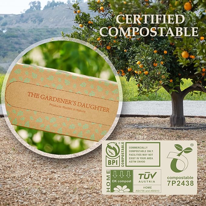 13 Gallon Compostable Trash Bags – Extra Strong Drawstring Kitchen Bags (30 Count White) | Leak-Proof BPI &amp TUV Certified Home Compostable – Evergreen by The Gardener's Daughter