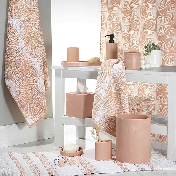Nicole Miller - Wastebasket Decorative Trash Can Dorm Room Essentials (Kendall Collection Clay)