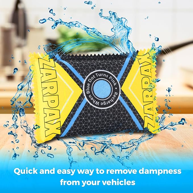 4.4 oz/125g Rechargeable Desiccant Packs Dehumidifier Bag - 12 Pack - Moisture Absorbers For Safes Car Bathroom Storage - Moisture Remover Eliminates Humidity - Reusable Desiccant Bags